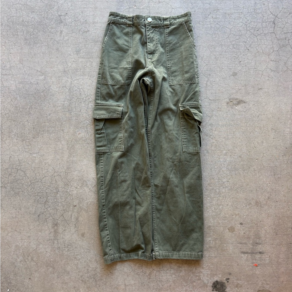 Full Tilt Green Cargo Pants High-Waisted Utilitarian
